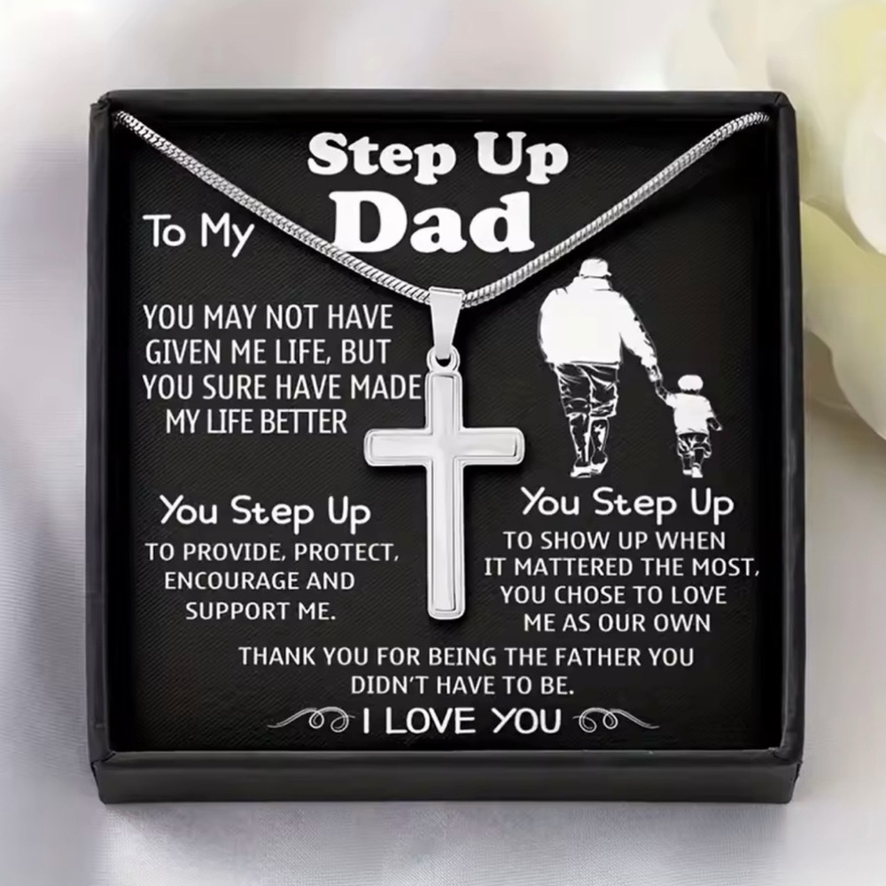 Cross Necklace for step dad father